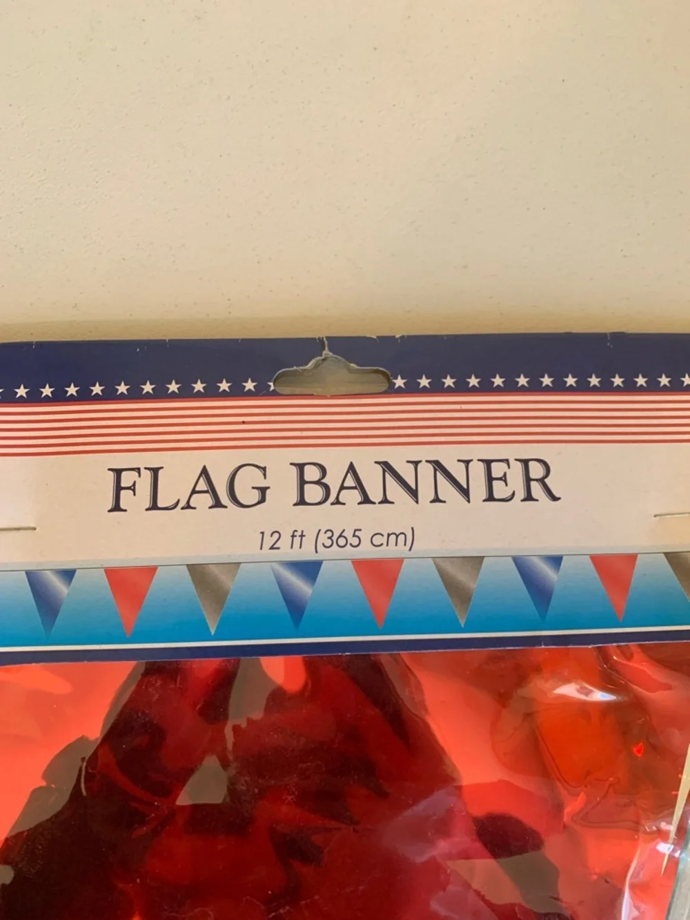 12 Foot Red Blue and Silver Party Pennant Flag Banner